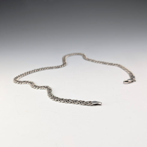 British vintage sterling silver double kihei chain necklace 41cm 17.4g AGP